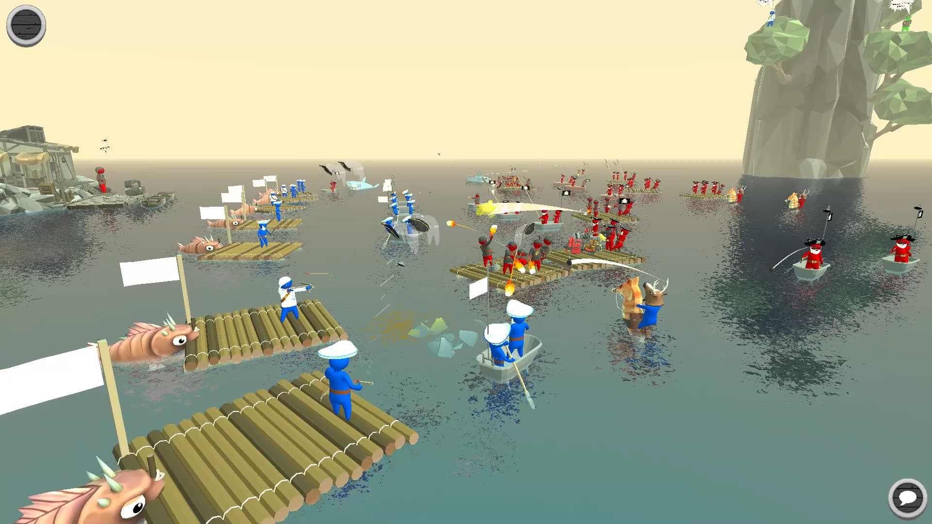 Stupid Raft Battle Simulator screenshot 1