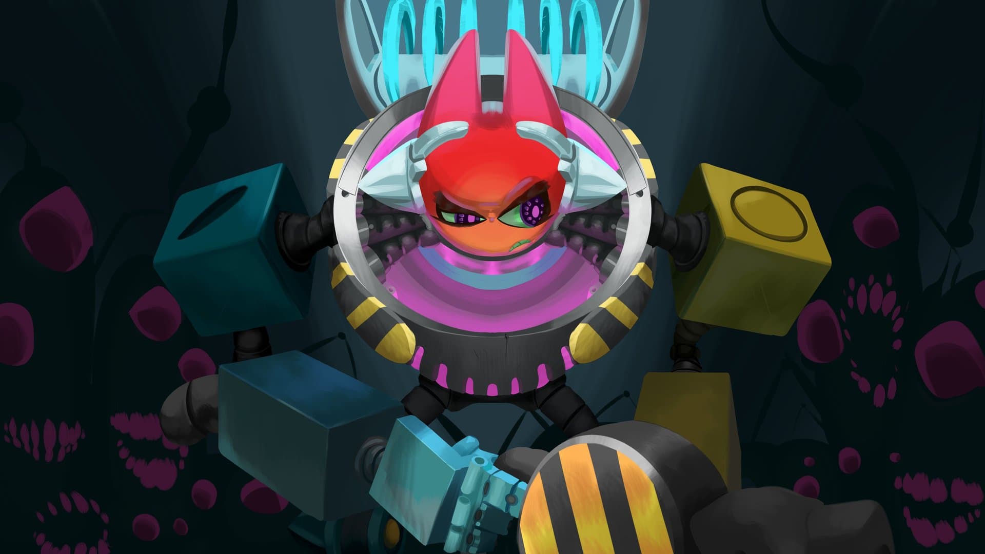 Go Mecha Ball rolt binnen