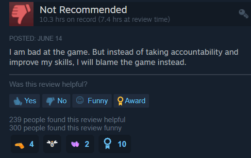 Negative review steam