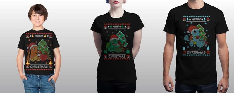Pokémon Christmas tees