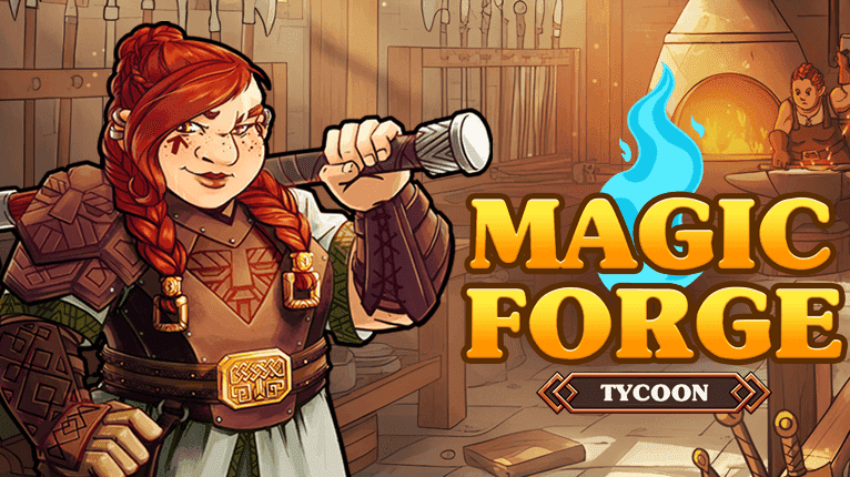 De smid moet werken in Magic Forge Tycoon