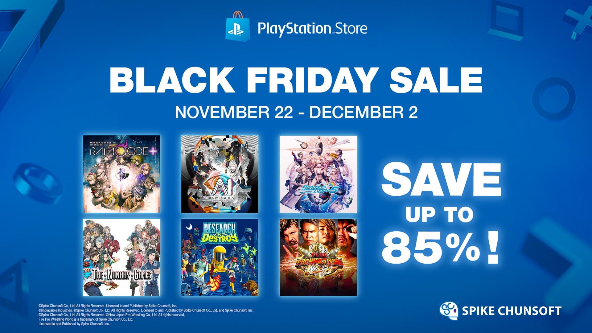 Het is Black Friday en Spike Chunsoft deelt uit op de PlayStation Store