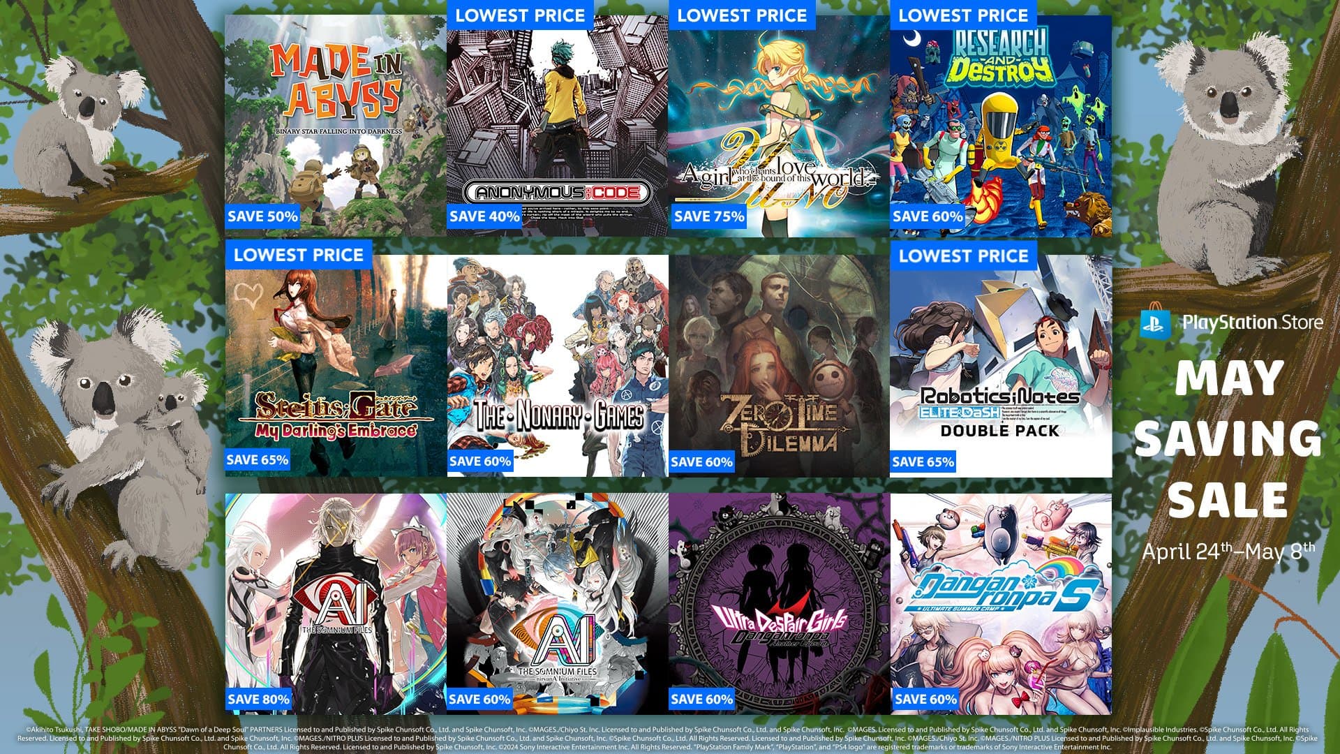 Deze games van Spike Chunsoft zijn in de aanbieding op de PlayStation
