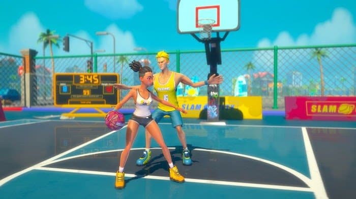 Ram de bal in de basket met de VR Basketbal game Slam City