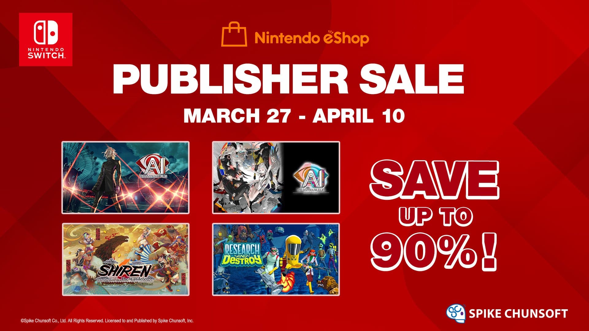 Spike Chunsoft gaat weer helemaal los met kortingen