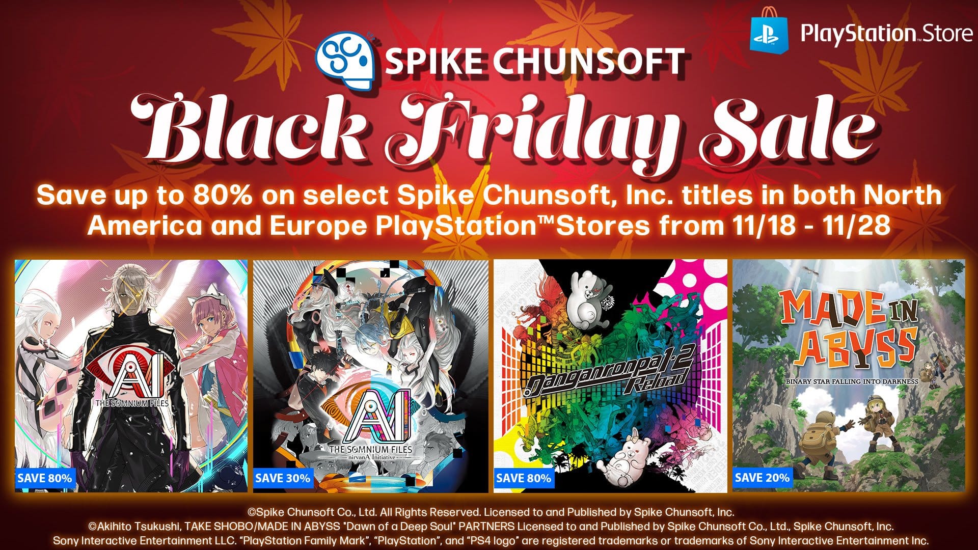 Black Friday Sales van Spike Chunsoft voor de PlayStation Store zijn bekend gemaakt