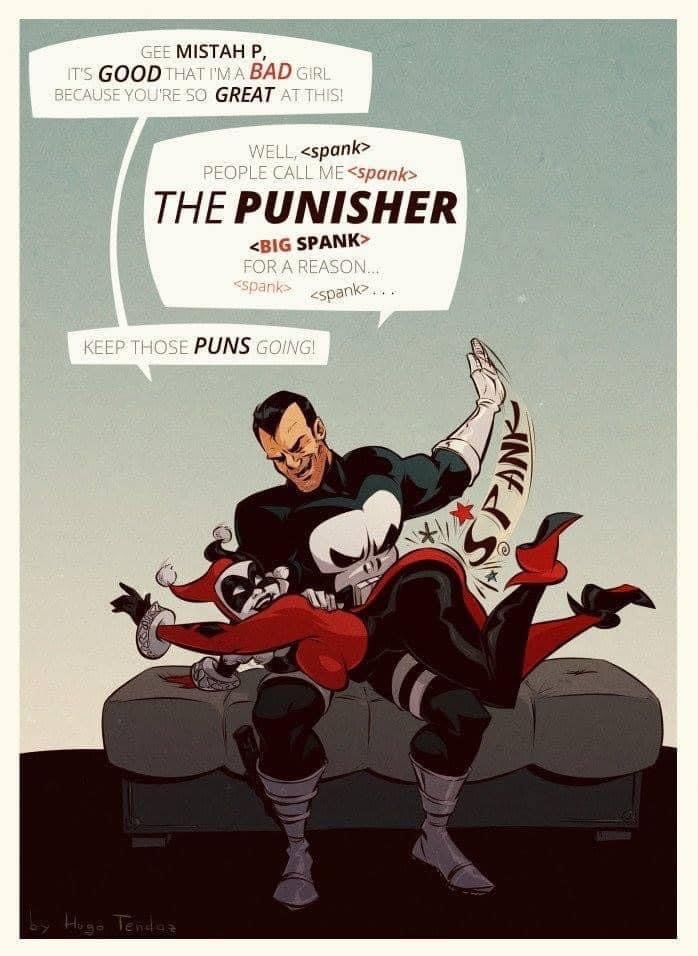 Punisher spanks Harley