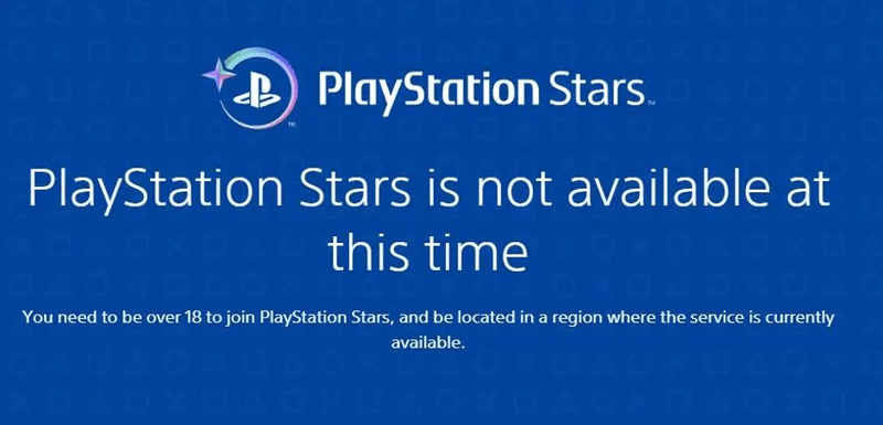 PlayStation Stars Error