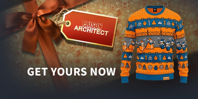 Prison Architect komt met een foute Kersttrui