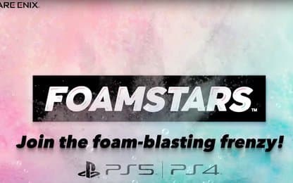 Schiet zeepsop in alle kleuren van de regenboog naar elkaar in Foamstars