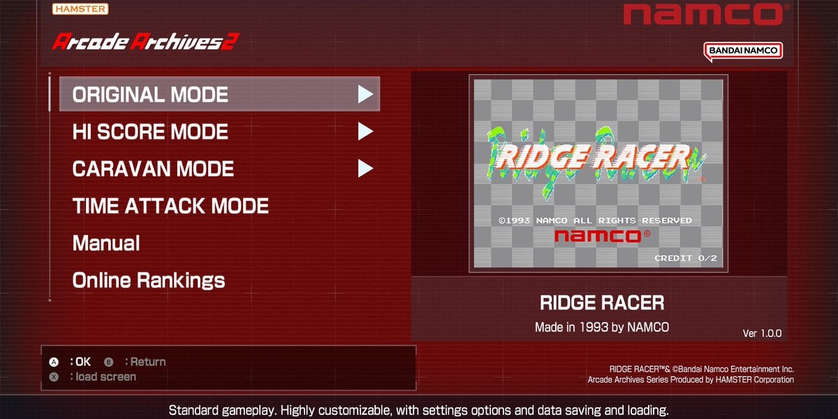 Arcade Archives 2: Ridge Racer