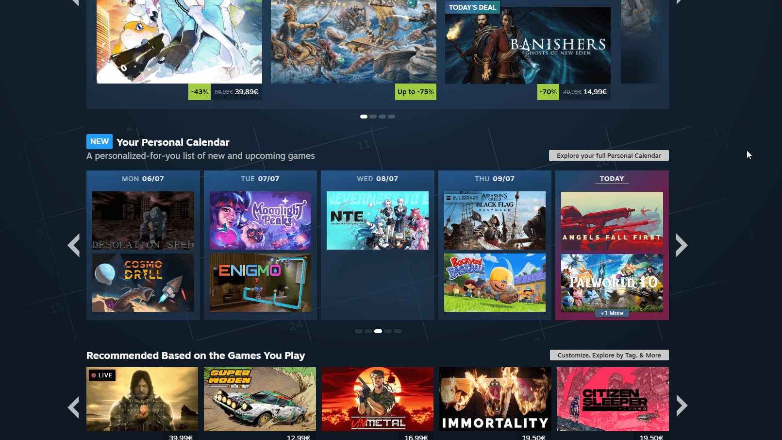 Steam heeft nu een persoonlijke release-kalender