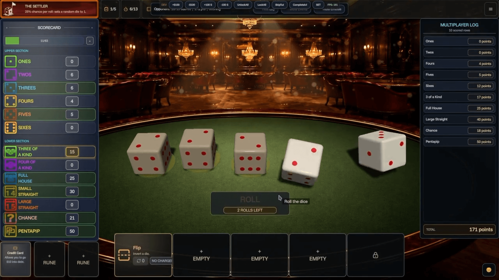 Pentapip is een dobbelroguelite die gemaakt is in ons eigen Gent