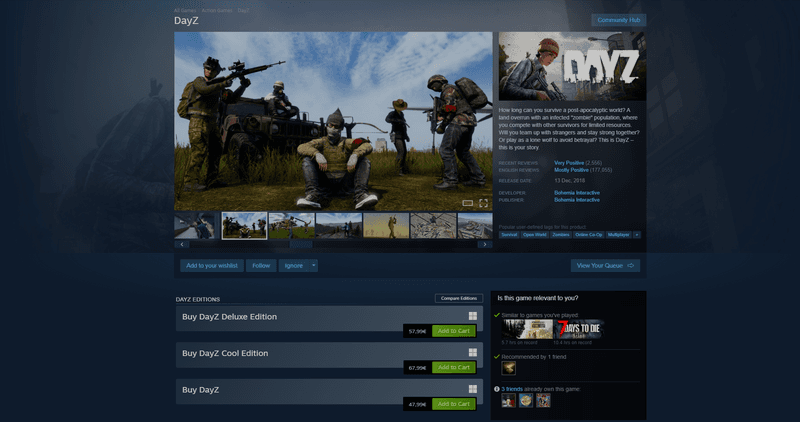 Dayz Steam page