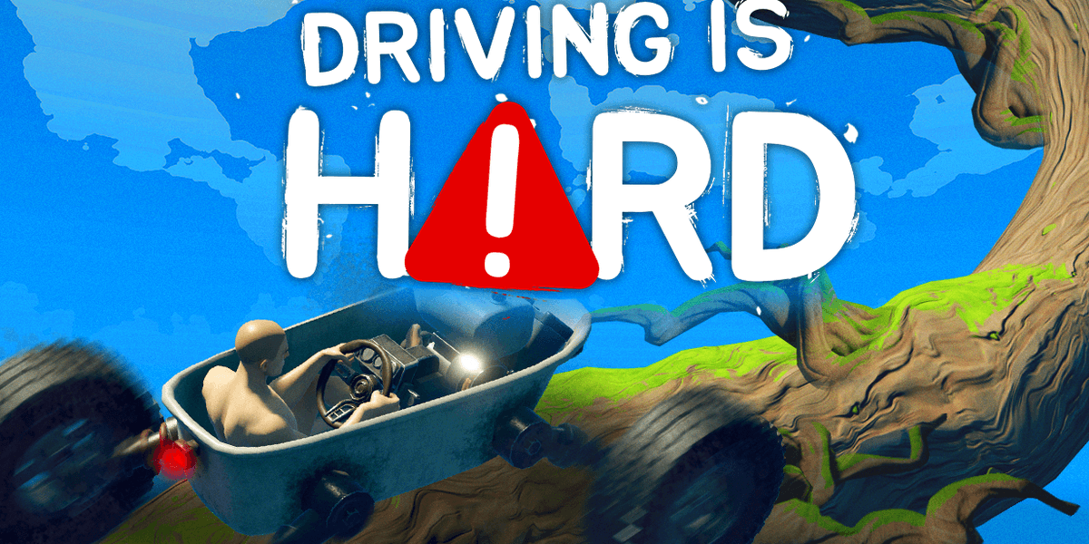 Driving is Hard is Getting Over It in een badkuip op wielen