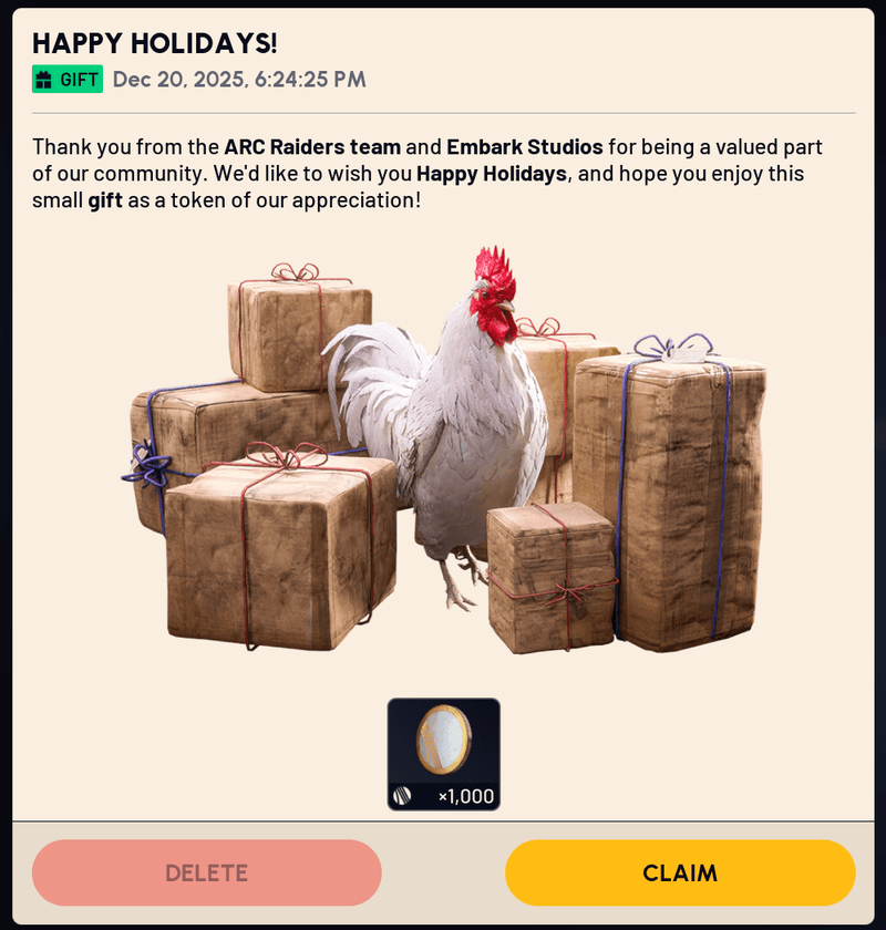 Holiday Raider Tolkens Arc Raiders