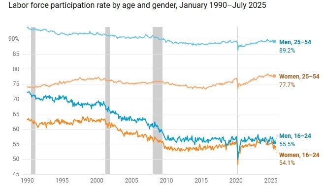 Jonge mannen werkloos VS recentere data