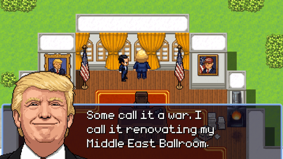 Satirische Trump RPG is nu te spelen op arcadekasten in Washington D.C. en in jouw browser
