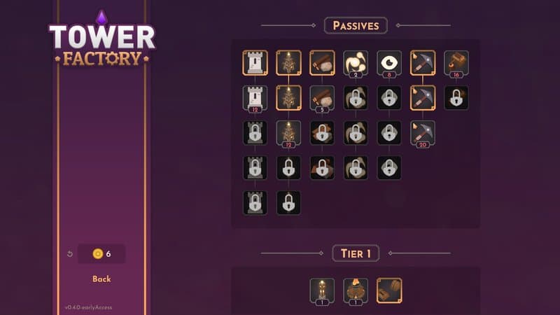 Tower factory upgrades