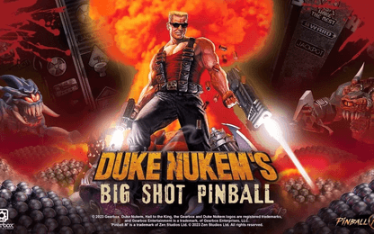 De Duke heeft letterlijk ballen van staal in Duke Nukem's Big Shot Pinball