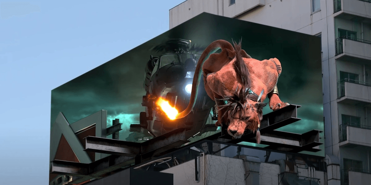Deze billboard van Final Fantasy VII Remake Intergrade mogen ze wel aan mijn balkon hangen