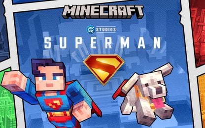Superman vliegt binnen Minecraft met epische DLC