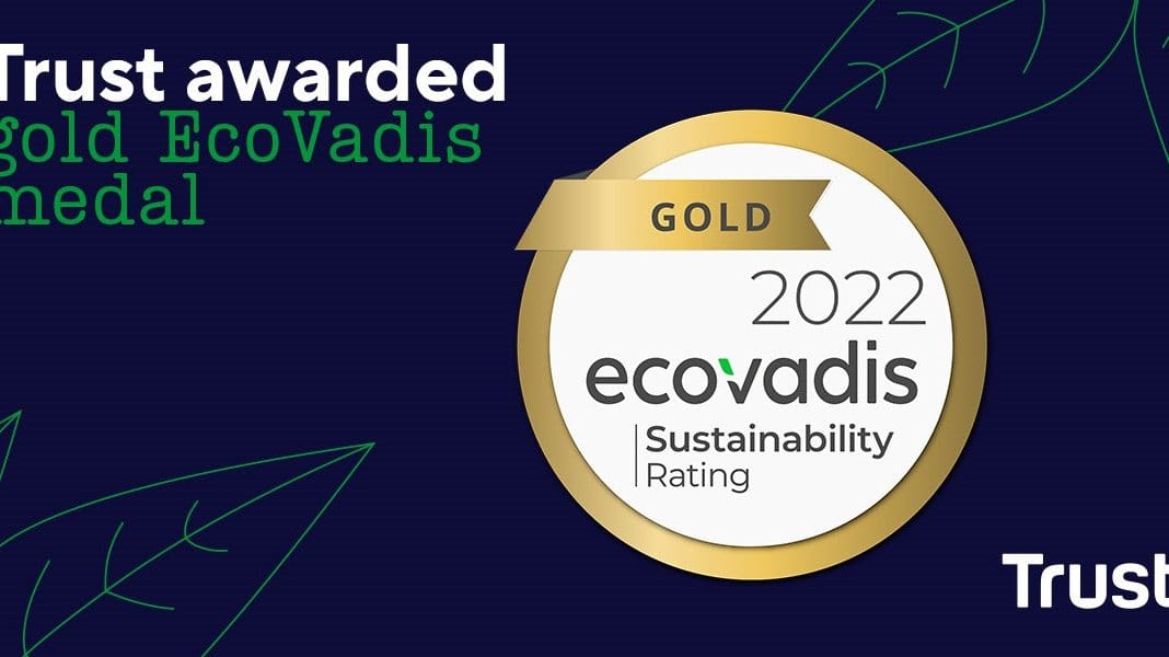 Trust is bekroond met de gouden EcoVadis medaille