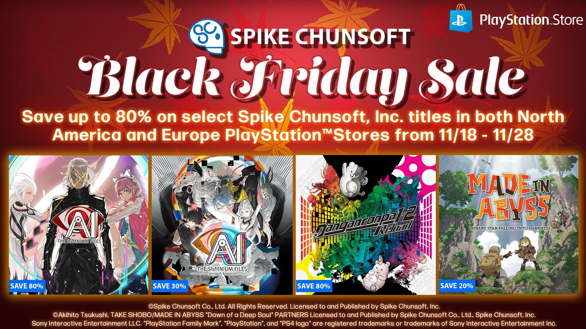 Black Friday Sales van Spike Chunsoft voor de PlayStation Store zijn bekend gemaakt